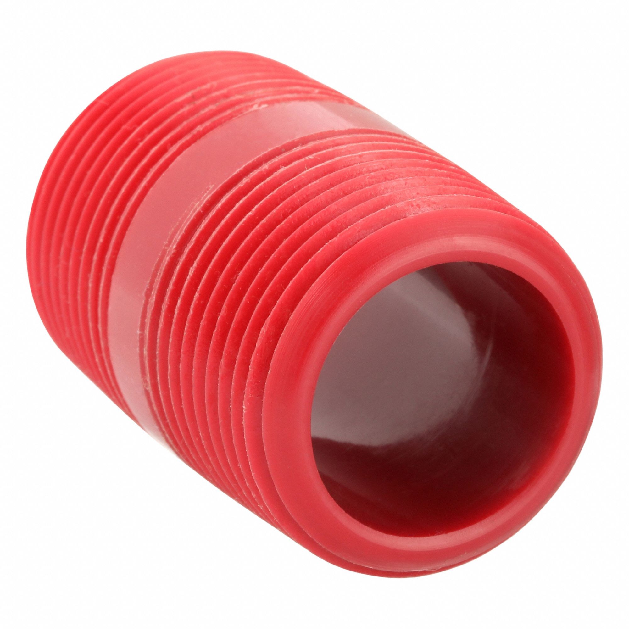 Nipple: Polyvinylidene, 1 in Nominal Pipe Size, 2 in Overall Lg, Threaded on Both Ends, Schedule 80