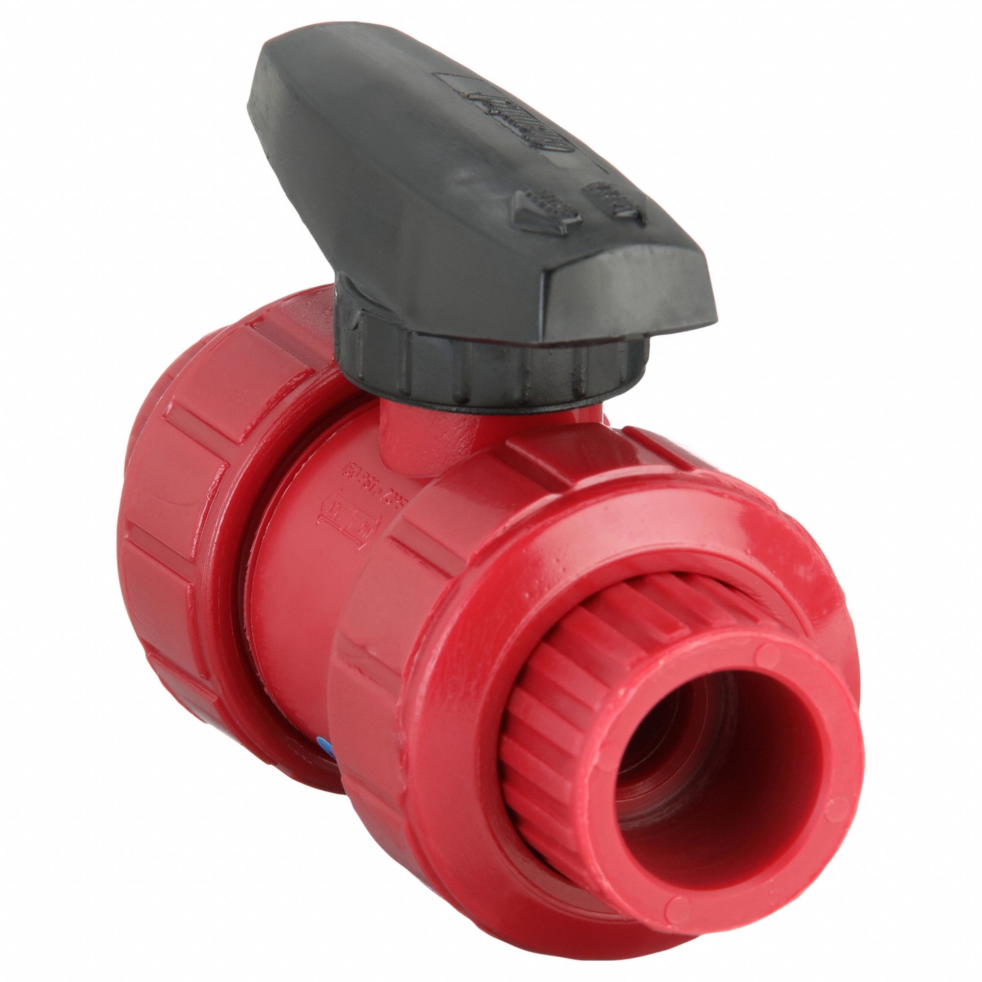 Manual Two-Way Ball Valve: 3/4 in, PVDF, Straight, Socket x Socket, Full Port Ball Port