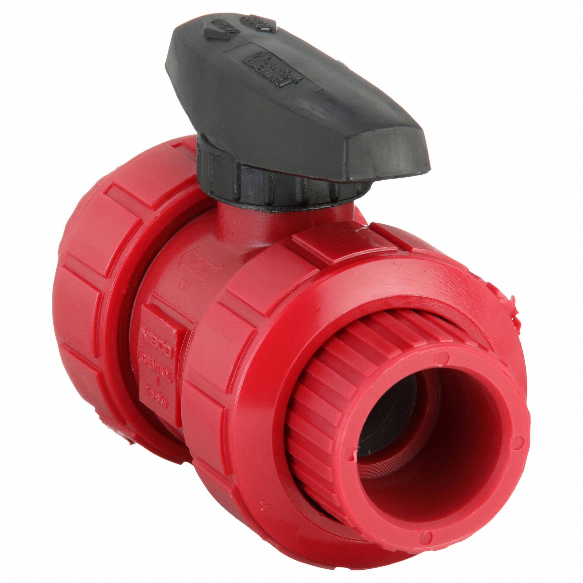 Manual Two-Way Ball Valve: 1 in, PVDF, Straight, Socket x Socket, Full Port Ball Port