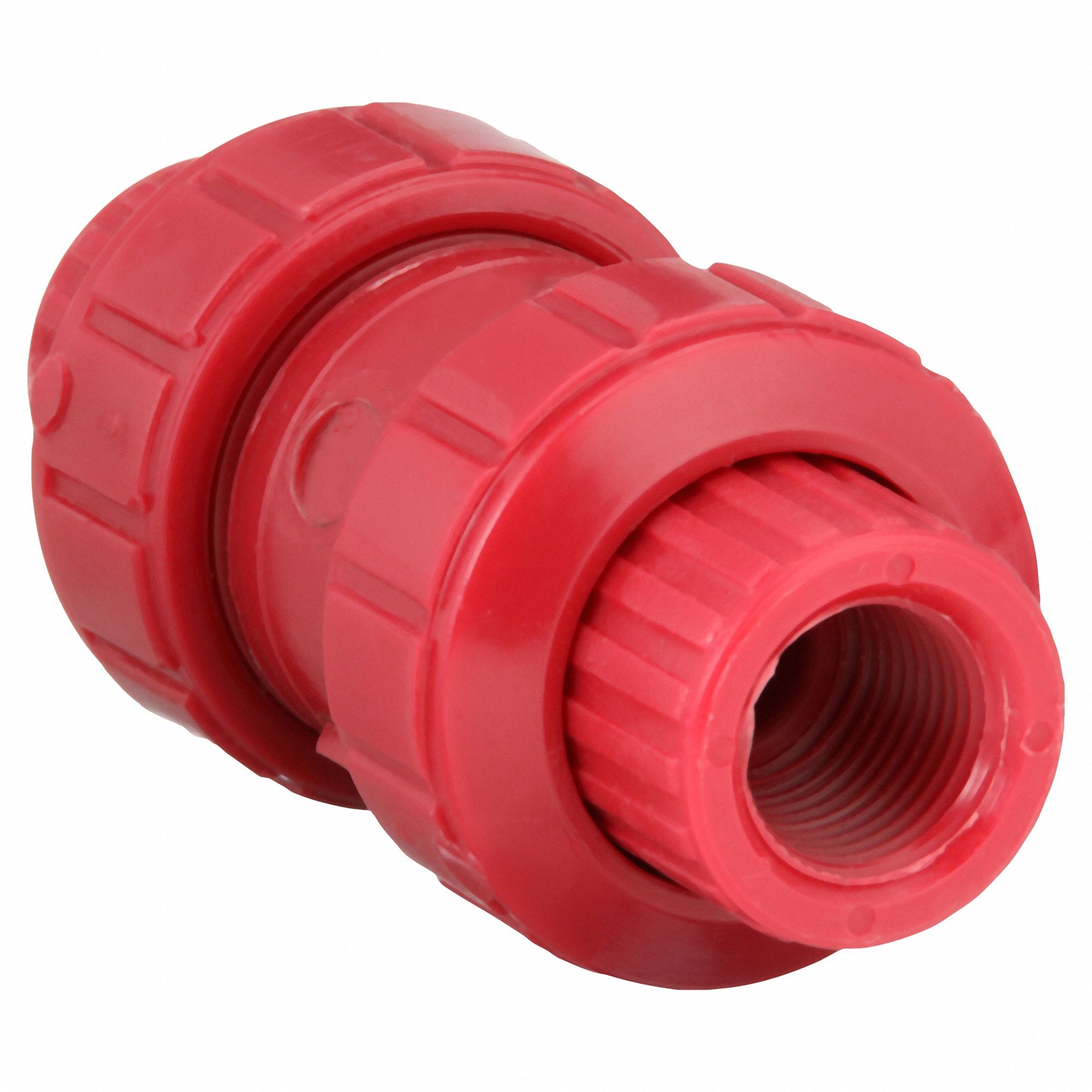 Ball Check Valve: Ball, Inline Valve Body, PVDF, 1/2 in Pipe Size, FNPT x FNPT, Std