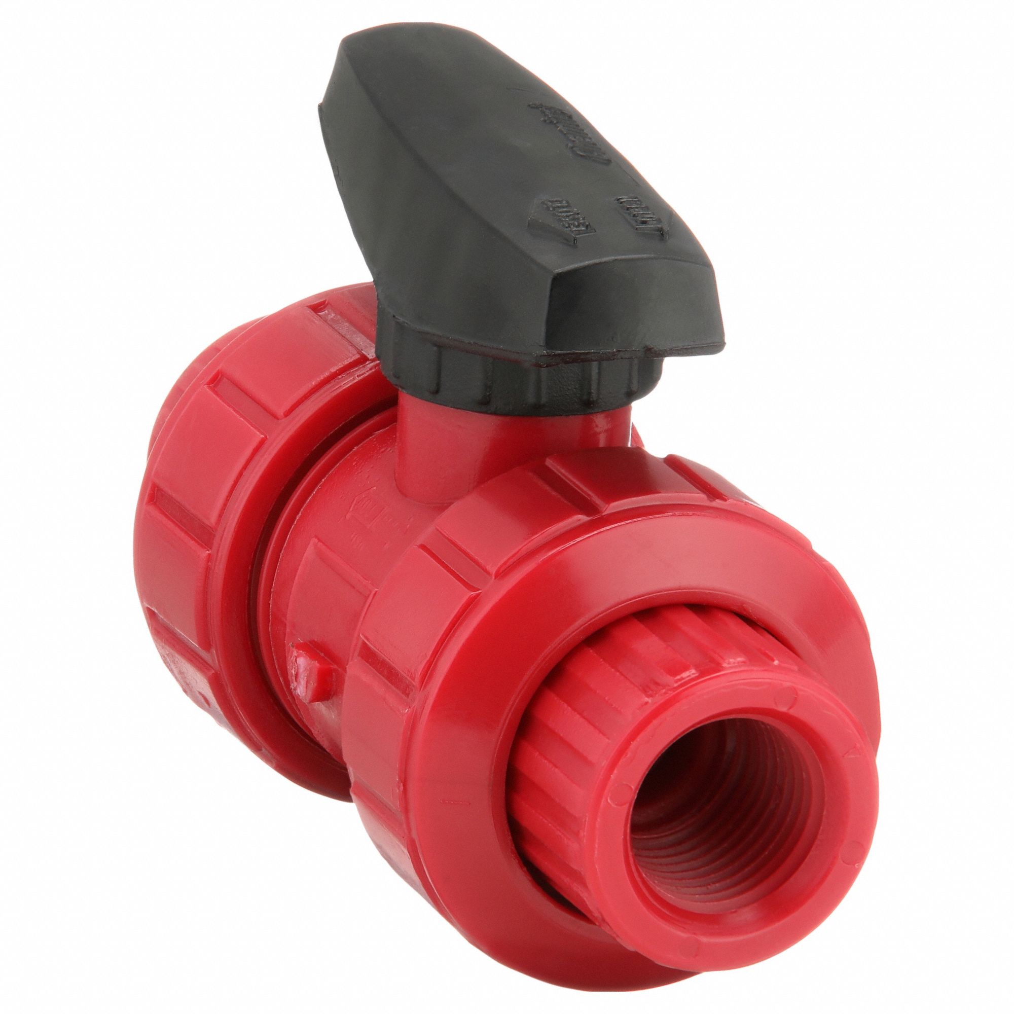 Manual Two-Way Ball Valve: 1/2 in, PVDF, Straight, FNPT x FNPT, 150 psi Max. Pressure (CWP)
