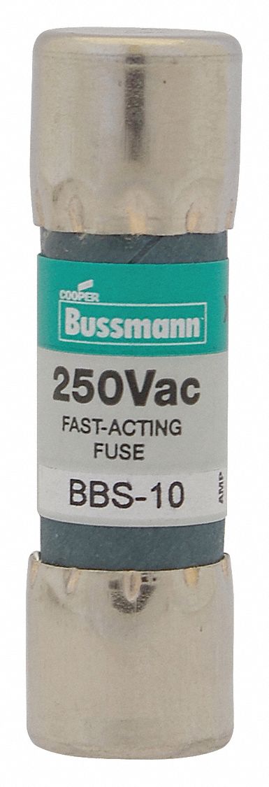 BUSSMANN, 10A Amps, 250V AC, Fuse - 1CT02|BBS-10 - Grainger