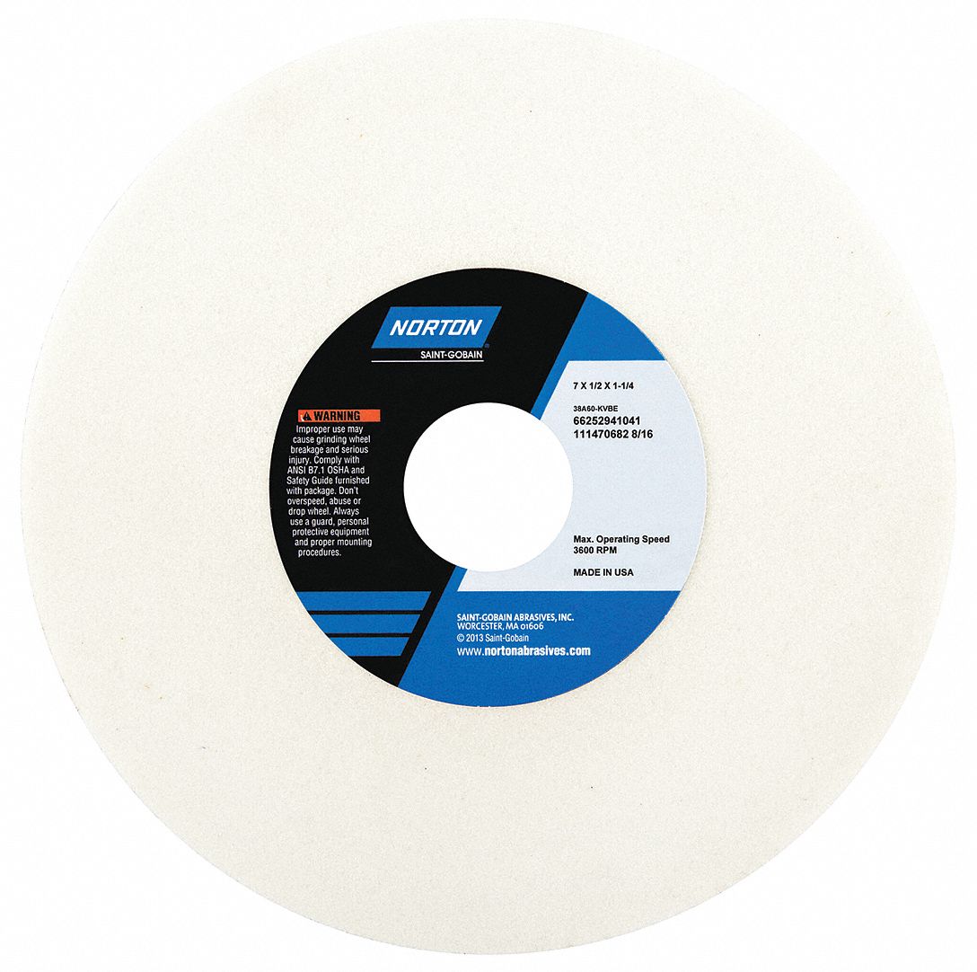 STRAIGHT GRINDING WHEEL,1/2 IN TH,5PK