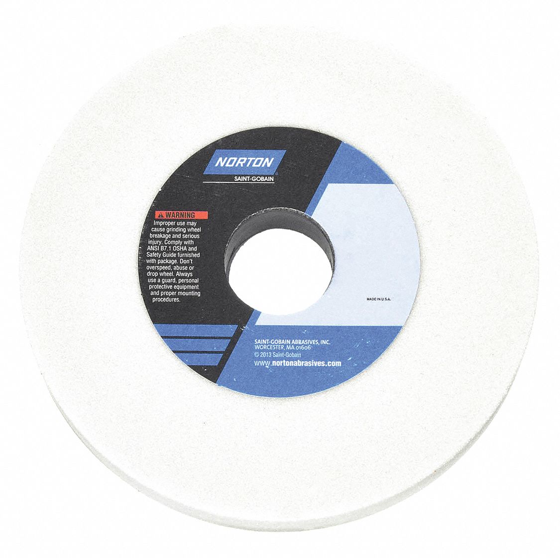 STRAIGHT GRINDING WHEEL, TYPE 1, 6 IN X ½ IN X 1¼ IN, 38A80-KVBE, 5 PK