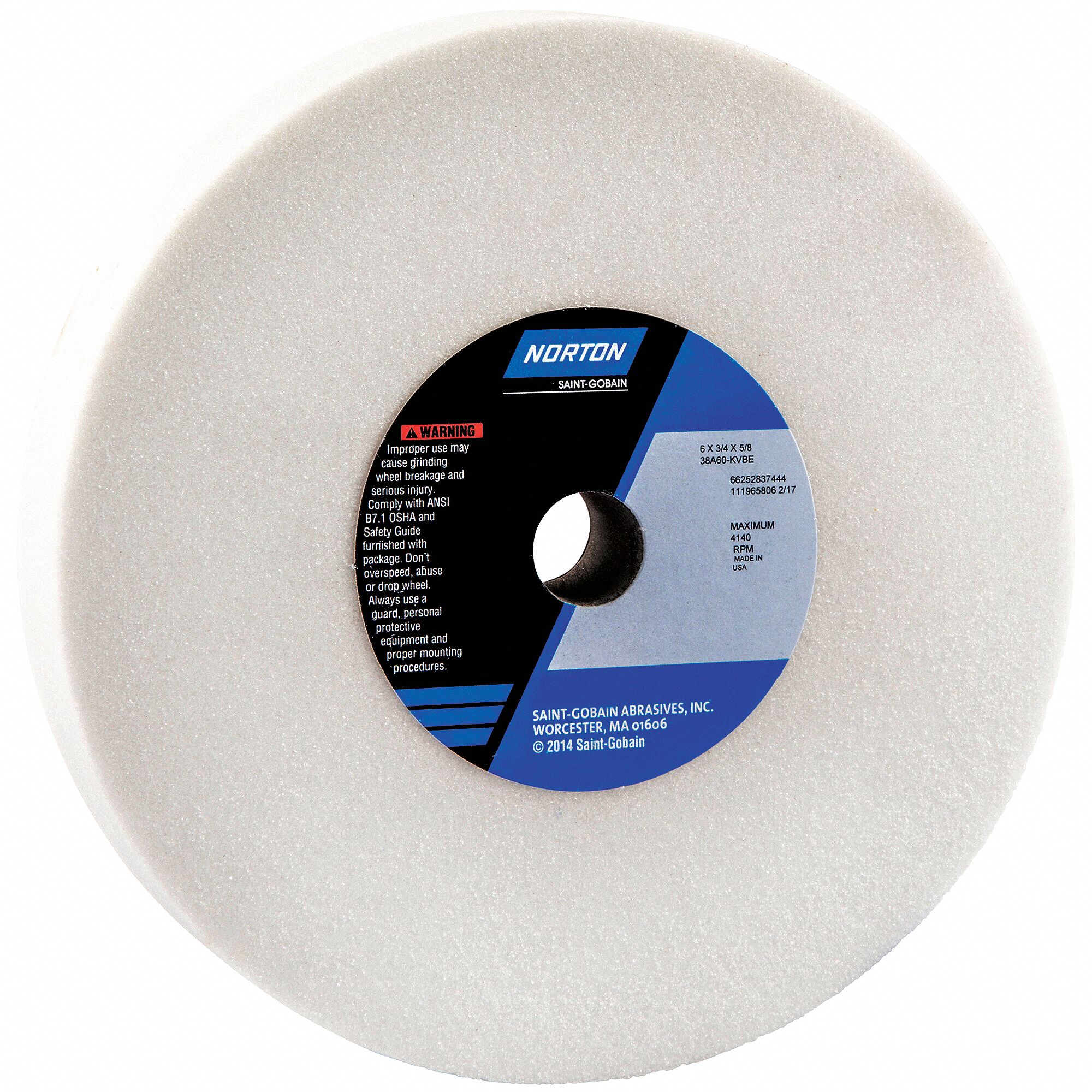 STRAIGHT GRINDING WHEEL,3/4 IN TH,5PK