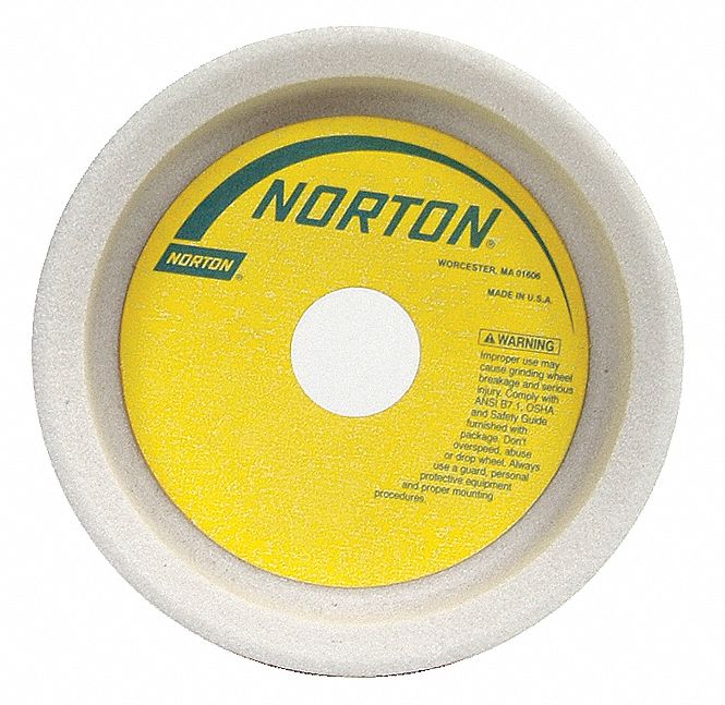 NORTON, Type 6, 5 in x 1 1/2 in x 1 1/4 in, Straight Cup Grinding Wheel