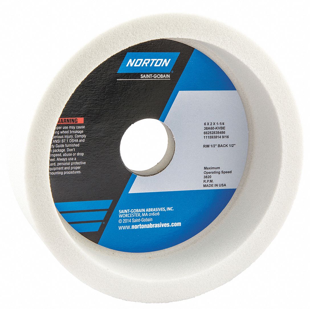 NORTON Straight Cup Grinding Wheel 6 in Abrasive Wheel Dia, 2 in Thick