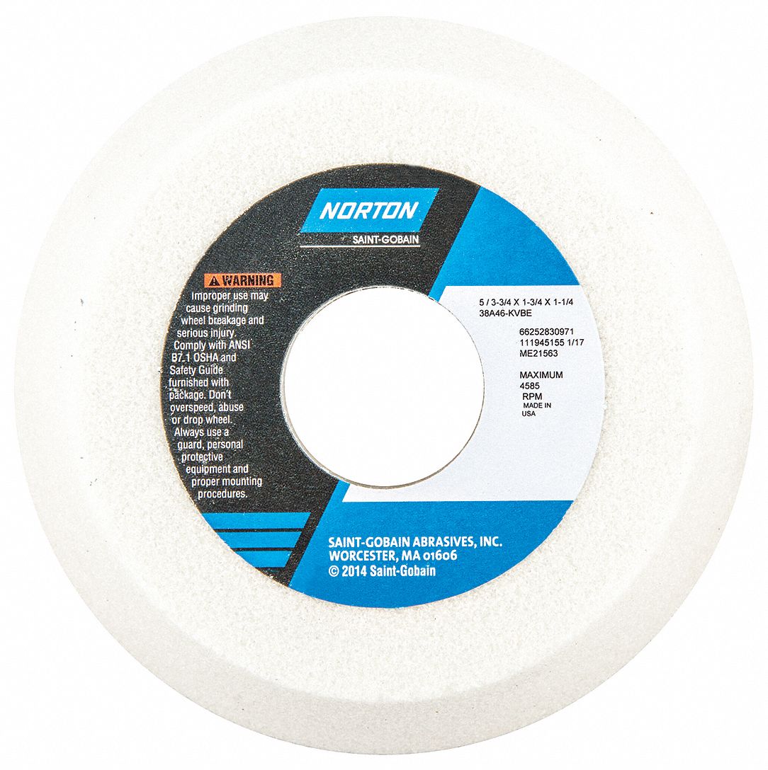 FLARING CUP GRINDING WHEEL, TYPE 11, 5 IN X 1¾ IN X 1¼ IN, 38A46-KVBE, 5 PK