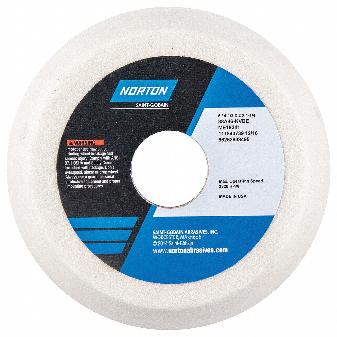 FLARING CUP GRINDING WHEEL, TYPE 11, 6 IN X 2 IN X 1¼ IN, 38A46-KVBE, 5 PK