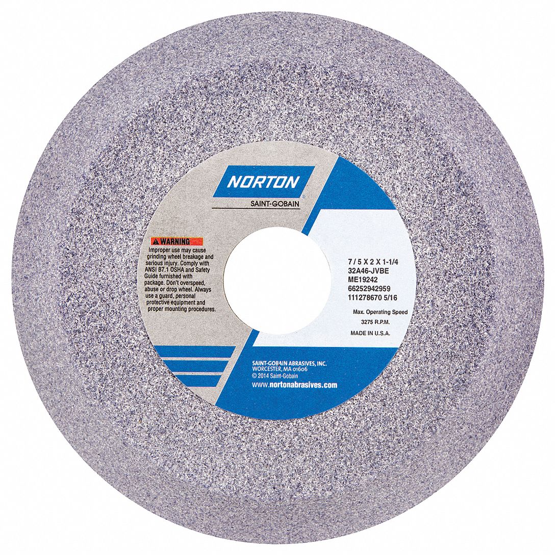 FLARING CUP GRINDING WHEEL, TYPE 11, 7 IN X 2 IN X 1¼ IN, 32A46-JVBE, 5 PK