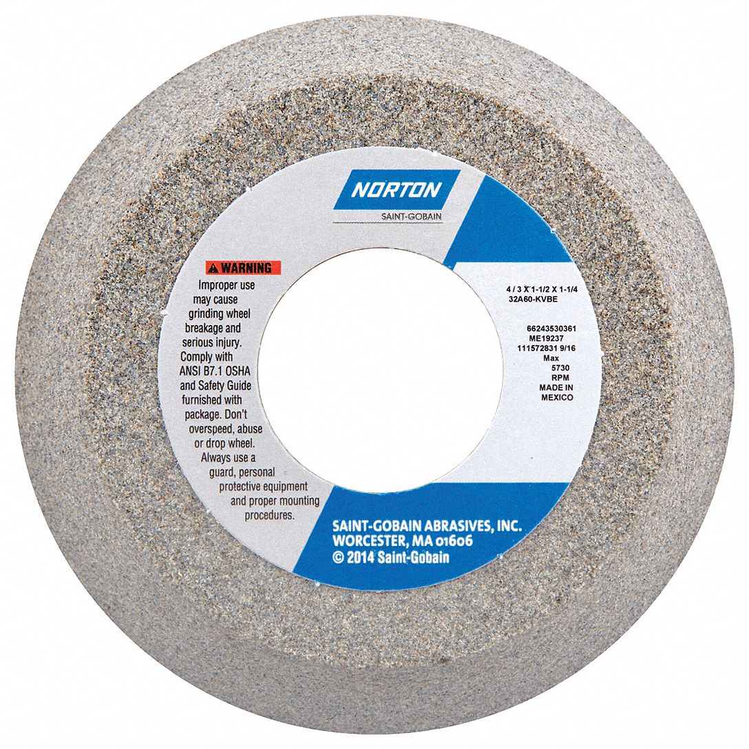 FLARING CUP GRINDING WHEEL, TYPE 11, 4 IN X 1½ IN X 1¼ IN, 32A60-KVBE, 5 PK