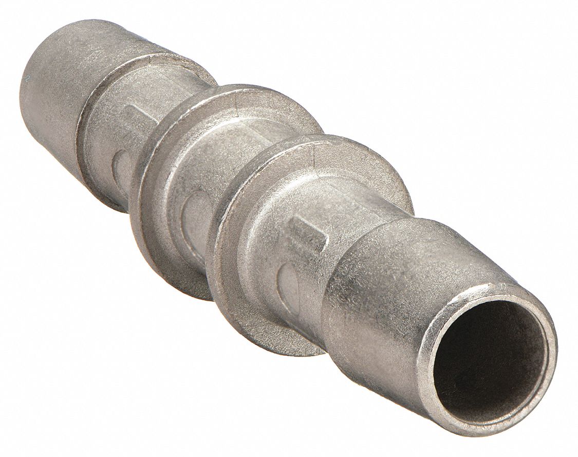 316L Stainless Steel, Barbed x Barbed, Straight Coupler 1CVL3CO5SS