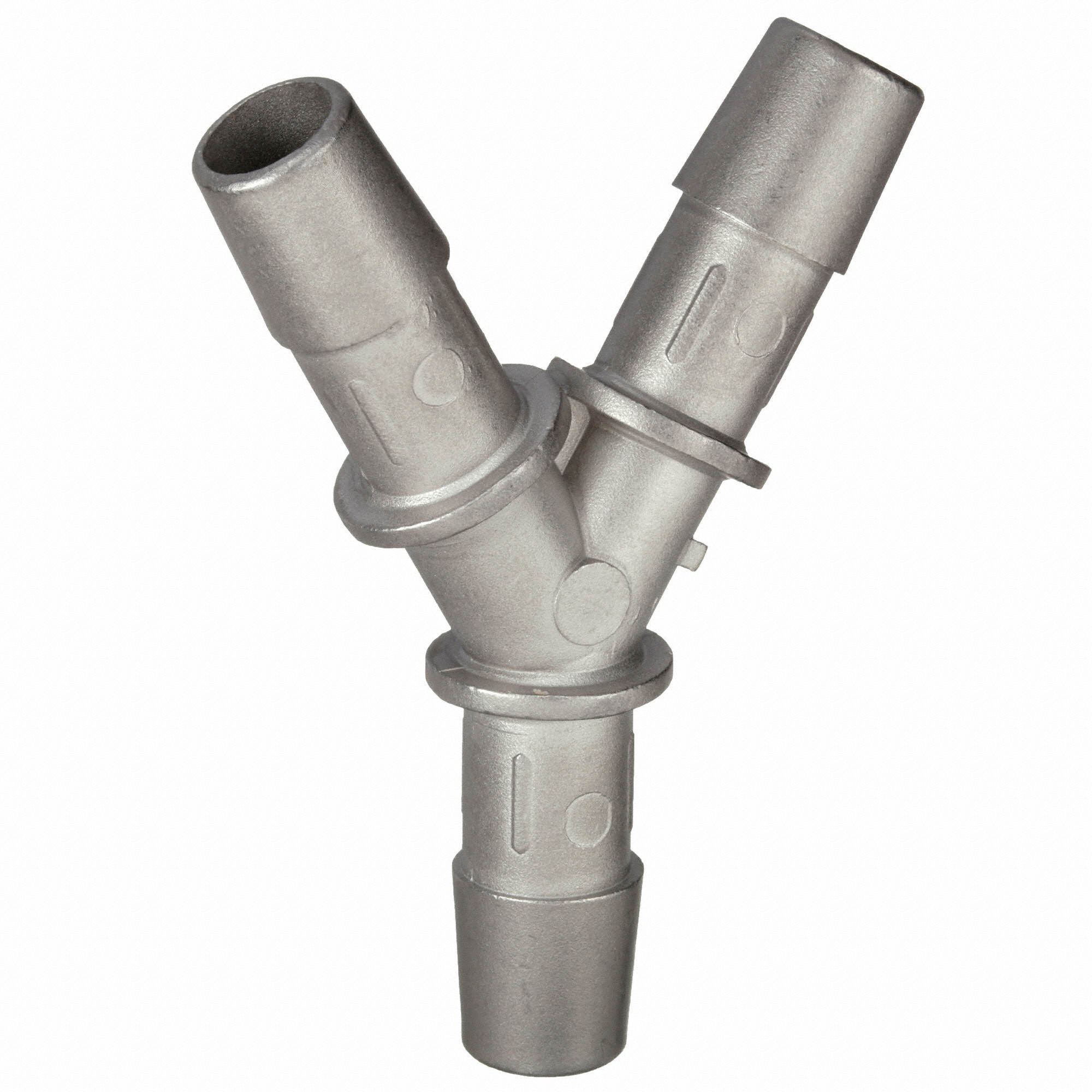 ELDON JAMES Barbed Y Connector, 316L Stainless Steel, 3/8 in Barb Size