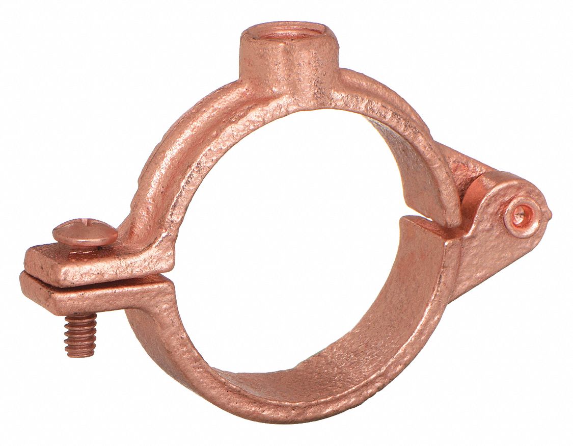 SPLIT-RING HANGER: SWIVEL LOOP, COPPER-PLATED CAST IRON, FOR ⅝ IN MAX OUTSIDE DIA