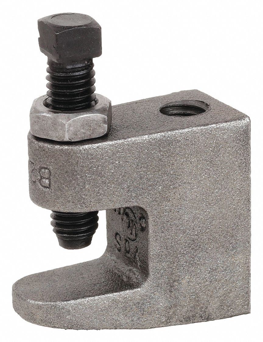 BEAM CLAMP: CAST IRON, 950 LB LOAD CAPACITY, FOR ½ IN THREADED ROD