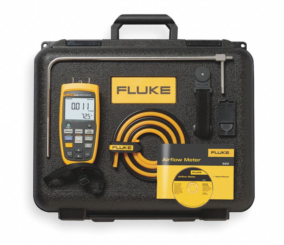 FLUKE Kit Micromanómetro Manual , 0.6psi - 3BEM4 | FLUKE-922/KIT ...