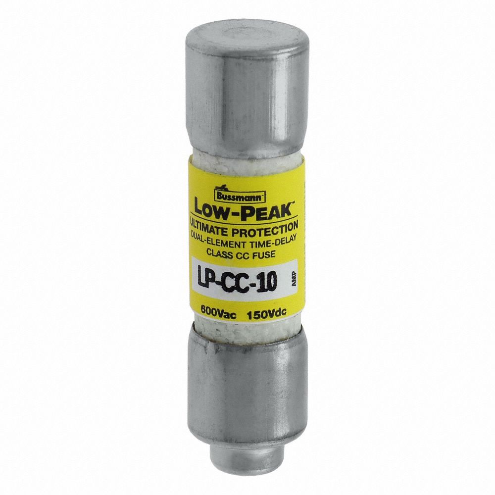 BUSSMANN UL Class CC Fuse Time Delay, 10 A, LPCC, 11/2 in L x 13/32