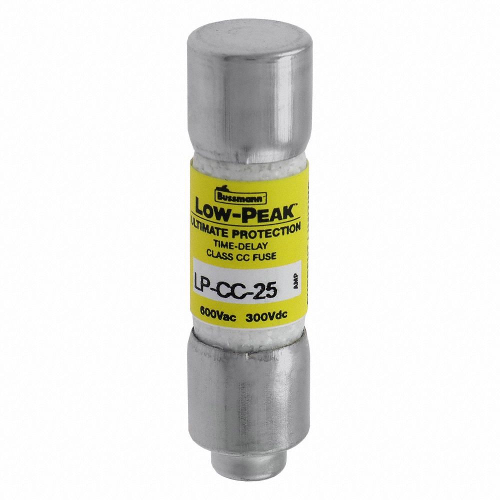 BUSSMANN UL Class CC Fuse Time Delay, 25 A, LPCC, 11/2 in L x 13/32 in dia Fuse Size 1CX54