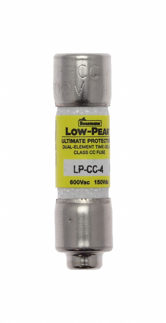 UL CLASS CC FUSE, TIME DELAY, 4 A, LP-CC, CYLINDRICAL BODY, NONINDICATING, 150V DC