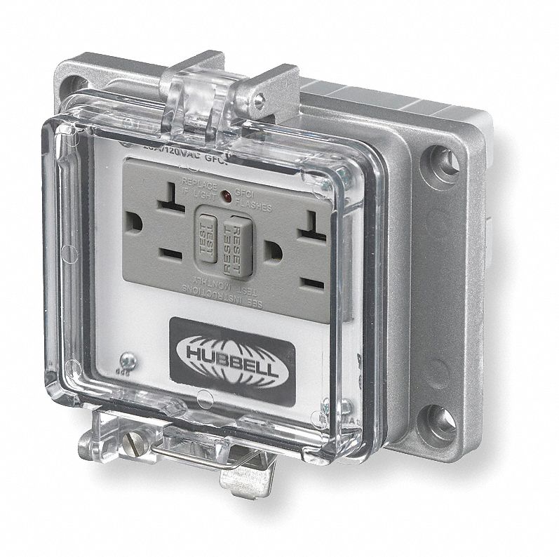 HUBBELL WIRING DEVICE-KELLEMS Gray, Access Port, Metal ... wiring a double gfci outlet 