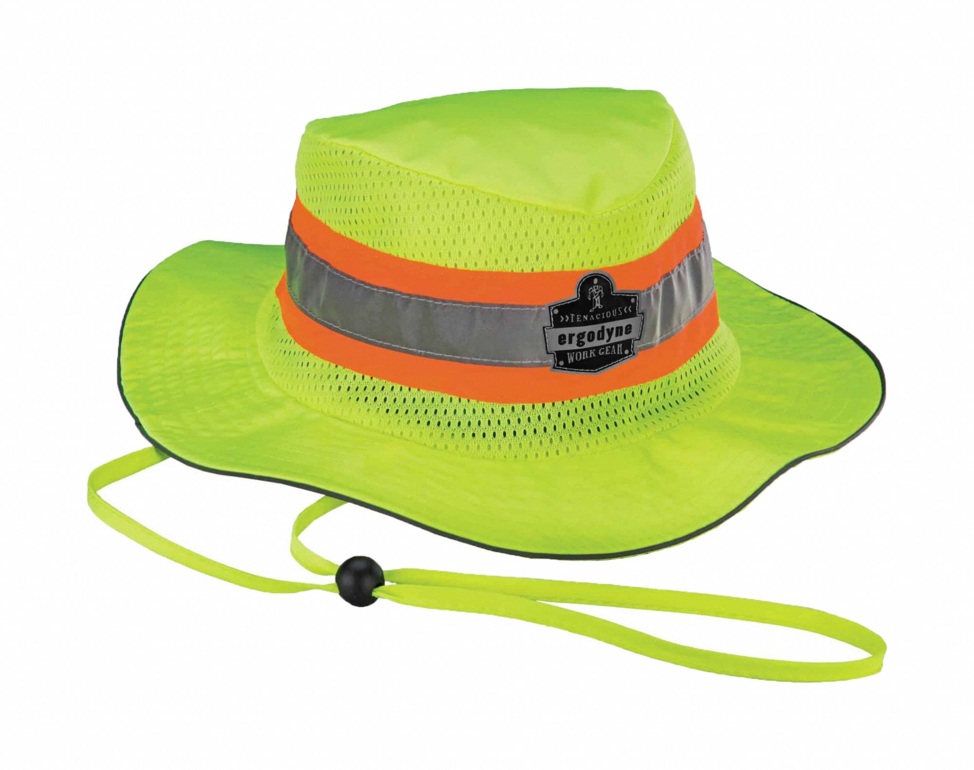 RANGER SUN HAT, GREEN, SIZE XL, POLYESTER, SLIDE CORD, HIGH-VISIBILITY