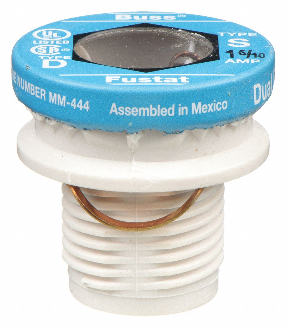 BUSSMANN, 1 6/10 A, 125V AC, Plug Fuse 1CZ07S16/10 Grainger