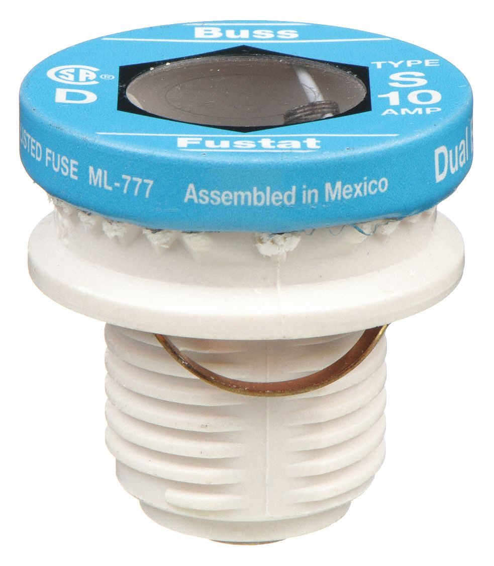 Plug Fuse: S Series, Time-Delay, 10 A, Rejection, Indicating