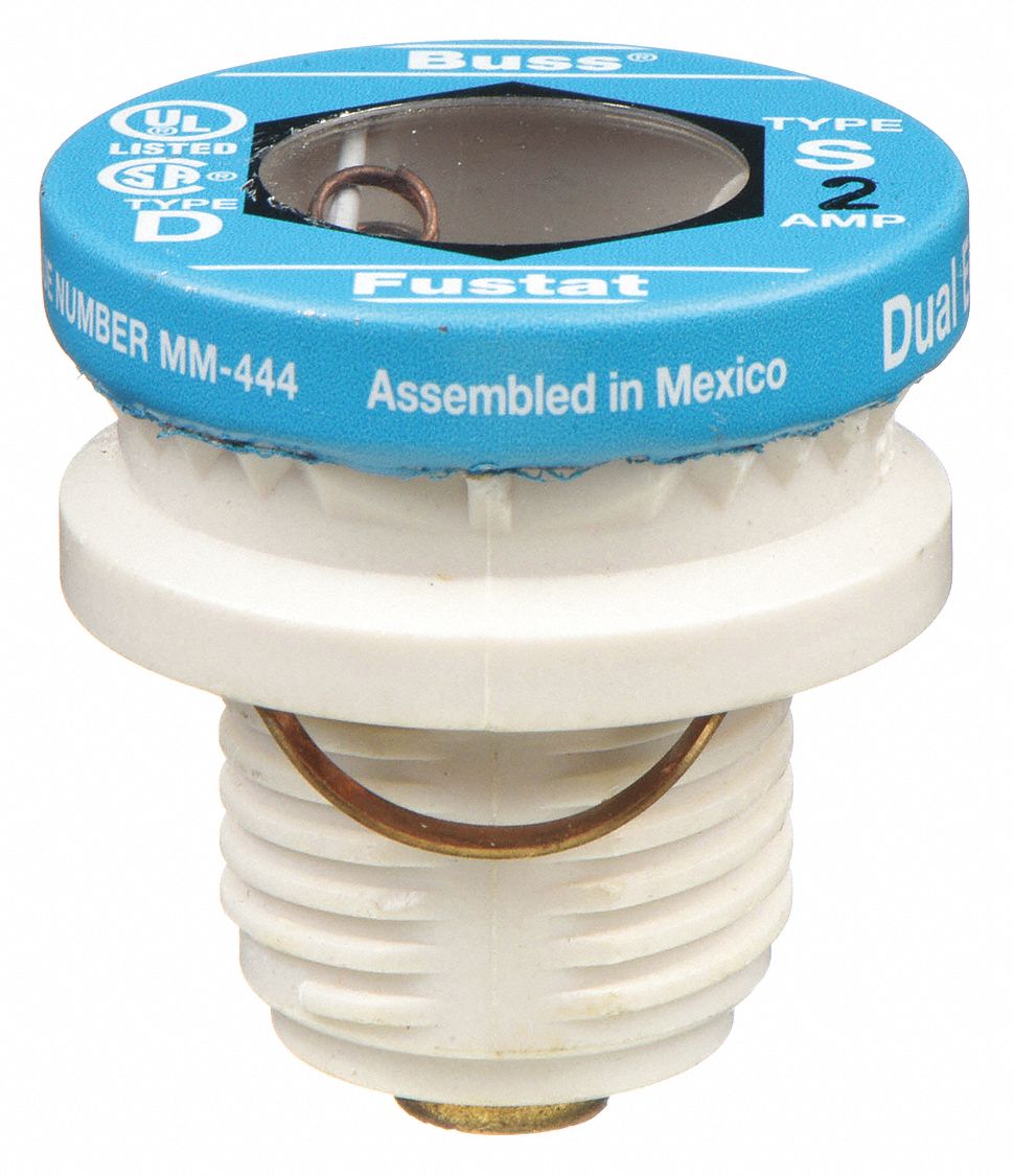 Plug Fuse: S Series, Time-Delay, 2 A, Rejection, Indicating