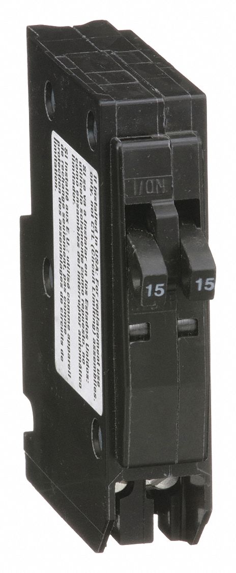 SQUARE D Miniature Circuit Breaker, Amps 15 A, Circuit Breaker Type