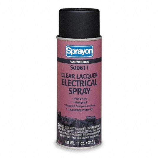 SPRAYON Lacquer Electrical Spray, 11 fl oz Net Weight, Clear 1D274