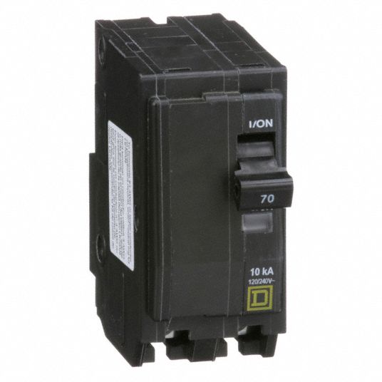 SQUARE D, 70 A, 120/240V AC, Miniature Circuit Breaker - 1D317|QO270 ...