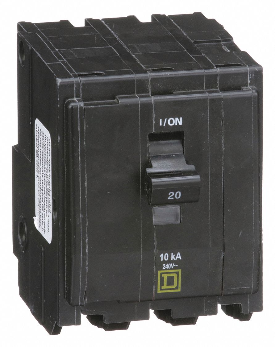 SQUARE D Miniature Circuit Breaker, Amps 20 A, Circuit Breaker Type ...