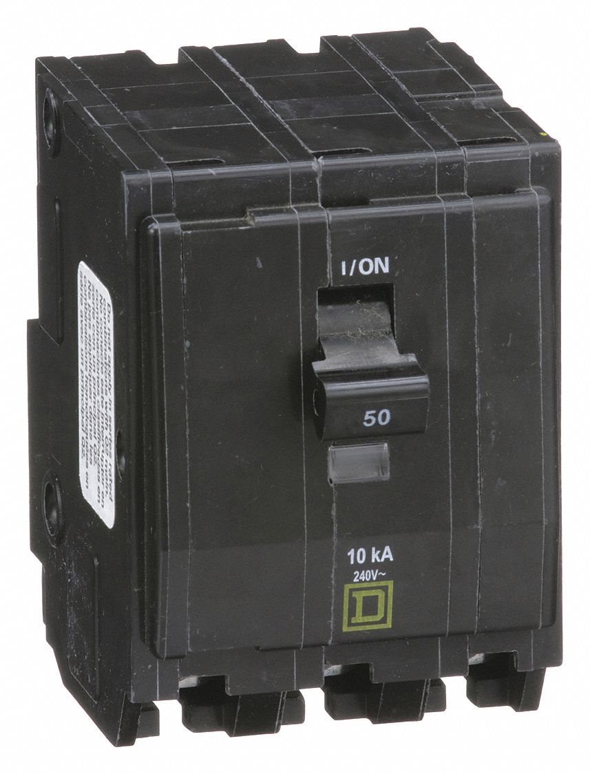 SQUARE D Plug In Circuit Breaker, QO, Number of Poles 3, 50 Amps ...