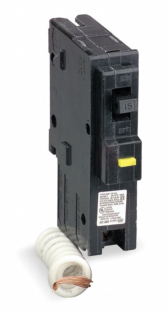 Circuit Breaker,15A,Plug In,120V,1P HOM115GFI 785901065364 | eBay