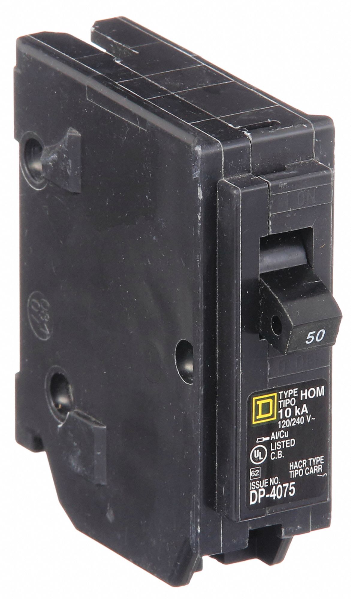 Miniature Circuit Breaker: 50 A, 120V AC, Single Phase, 10kA at 120V AC, 1 Poles, Std