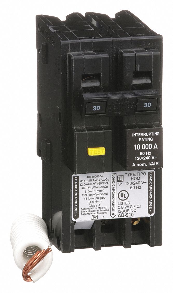 Miniature Circuit Breaker: 30 A, 120/240V AC, Single Phase, 10kA at 120/240V AC, 2 Poles