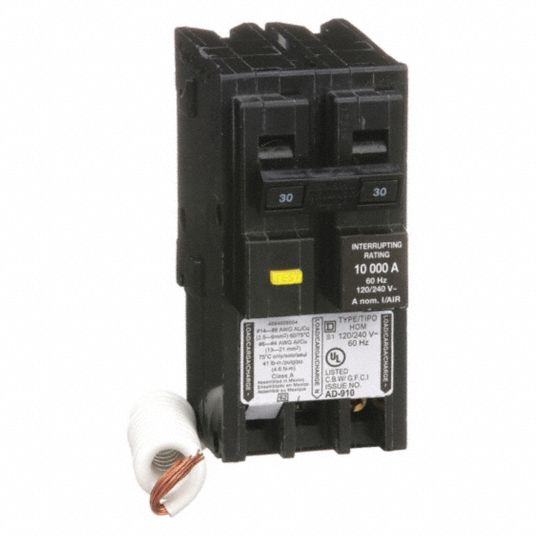 Square D QO 30-amp 2-Pole Standard Trip Circuit Breaker in the