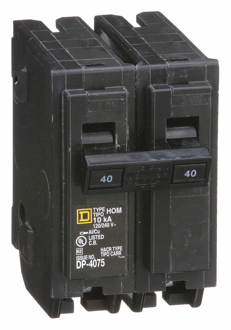 SQUARE D, 40 A, 120/240V AC, Miniature Circuit Breaker 1D356HOM240
