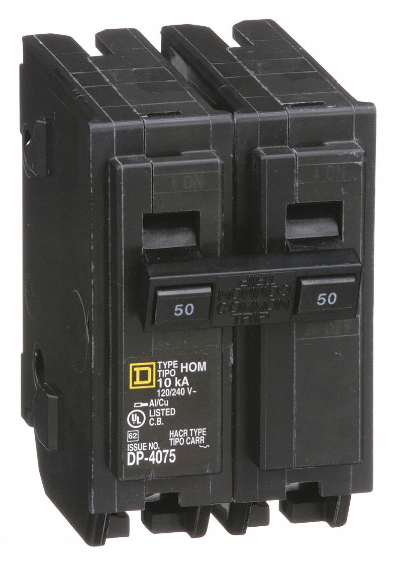 50 A 2 Pole 120/240 VAC for sale online Square D QOB2501021 Miniature Circuit Breaker 