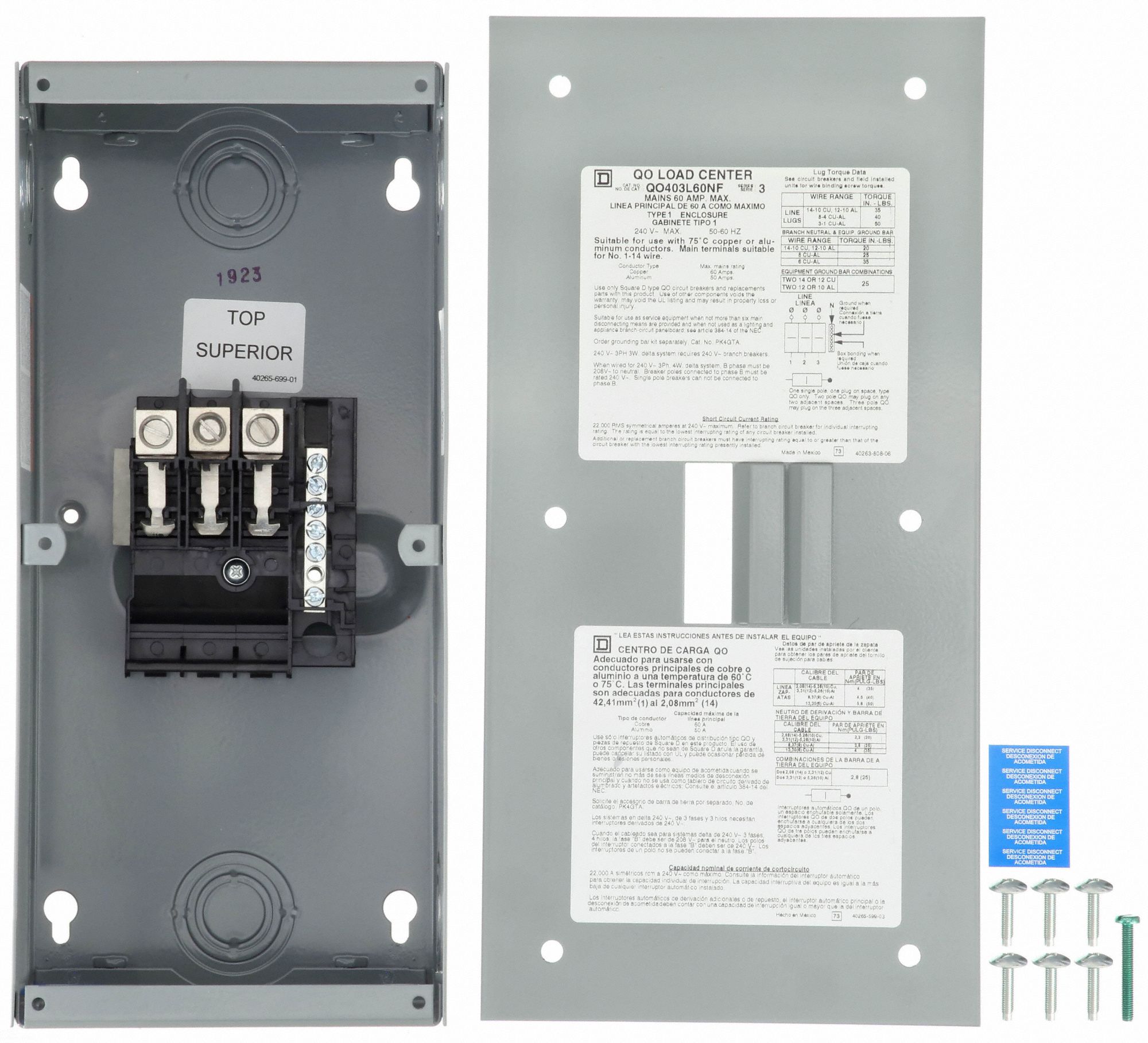 Square D Load Center Number Of Spaces 3 Amps 60 A Circuit Breaker