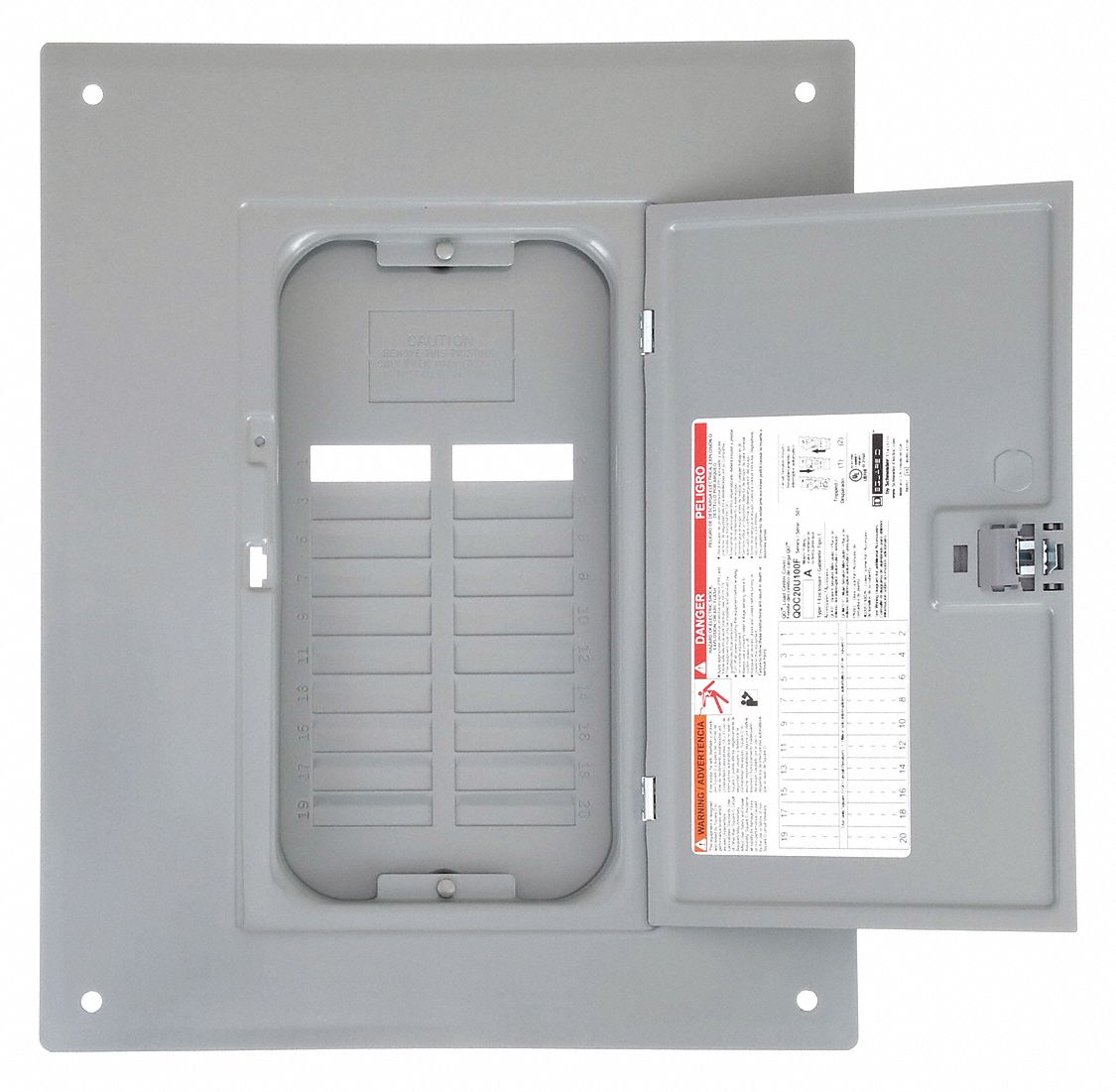 Load Center Cover: 19.12 in Lg, Mfr. No. QO120L125PG/QO116M100P/QO120M100P, 1, Door, Non-Vented