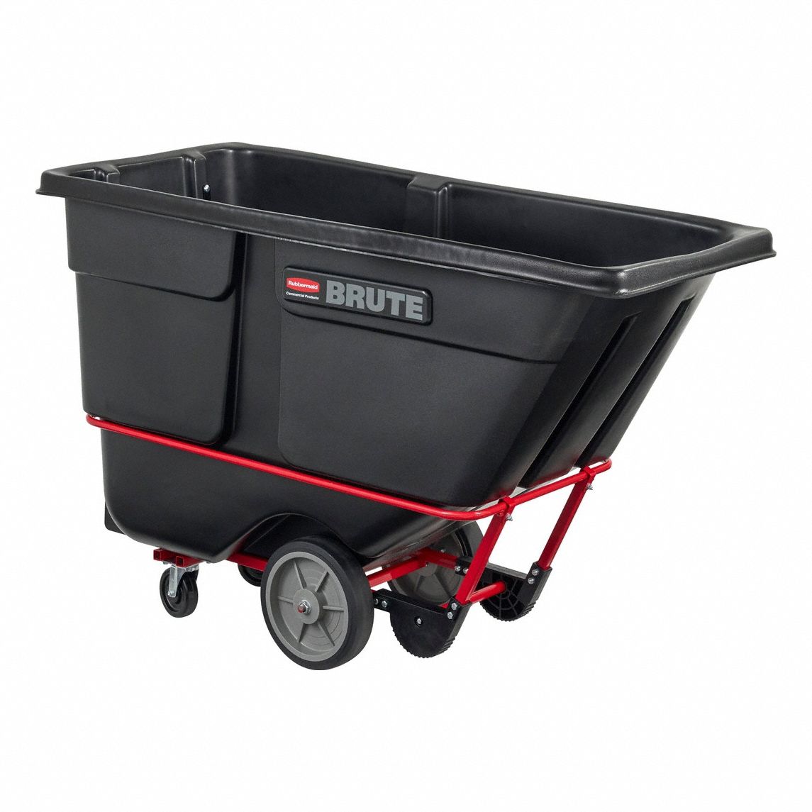 PLASTIC TILT TRUCK, 27 CU FT CAPACITY, BLACK, NO HANDLE, HEAVY DUTY