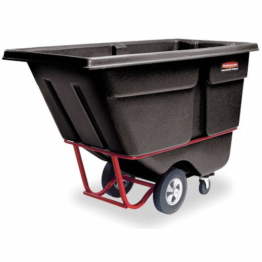 RUBBERMAID COMMERCIAL PRODUCTS Black, Plastic Tilt Truck, 27.0 cu ft ...