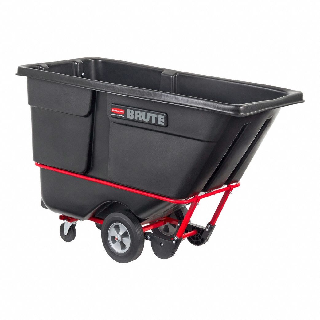 PLASTIC TILT TRUCK, 27 CU FT CAPACITY, BLACK, NO HANDLE