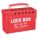 GROUP LOCKOUT BOX, STEEL, RED, 6 X 8.9 X 3½ IN, PORTABLE, HINGED, 13 PADLOCKS