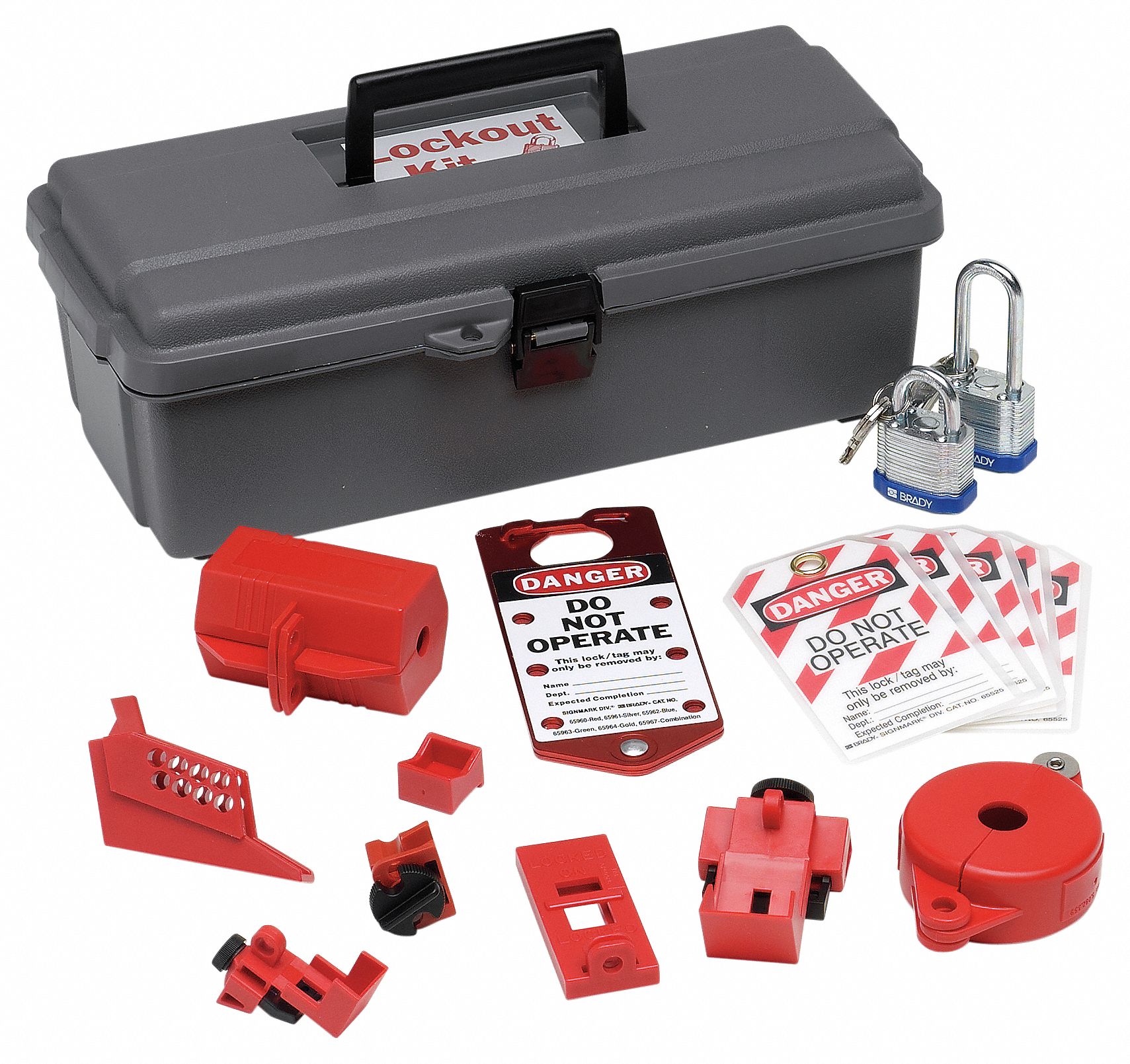Details about   Masterlock 4HY67 Portable Lockout Kit w/ Red Satchel Filled 