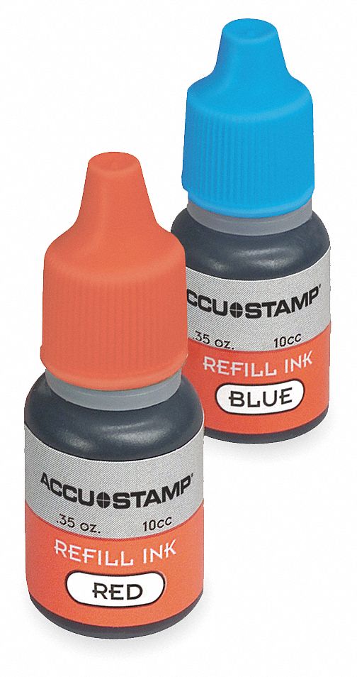 PRE-INKED STAMPS,RED/BLUE,0.35 OZ.,