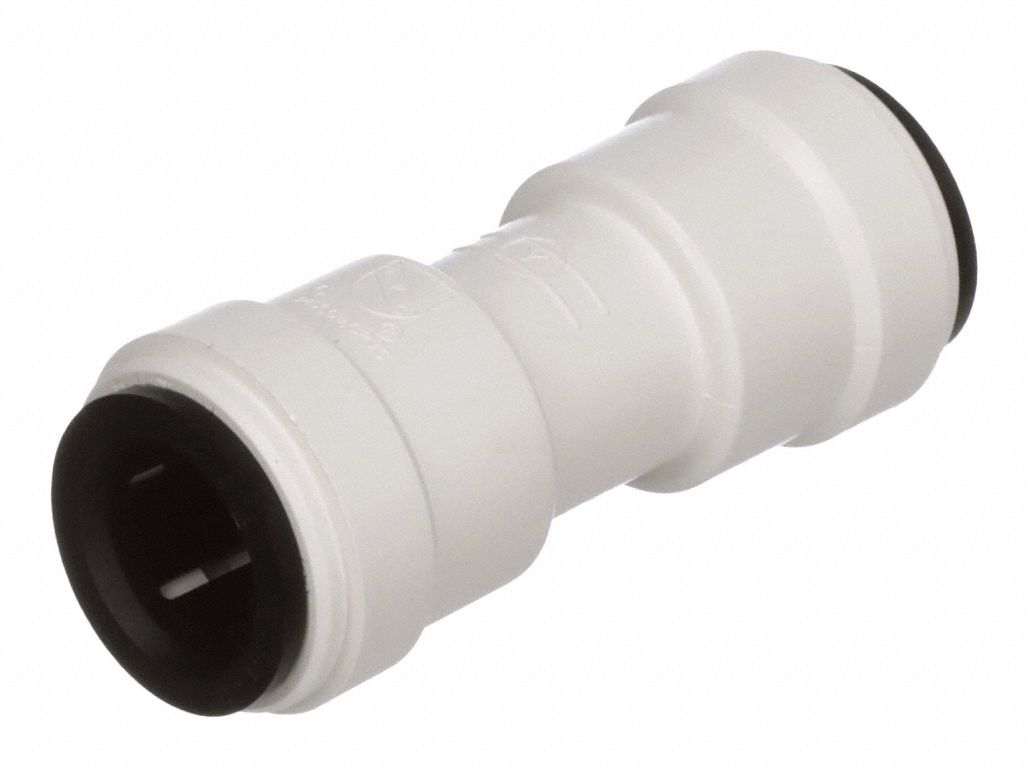 Push-Fit Fitting: 1/2 in OD x 1/2 in OD Size, Push-to-Connect x Push-to-Connect, Polysulfone