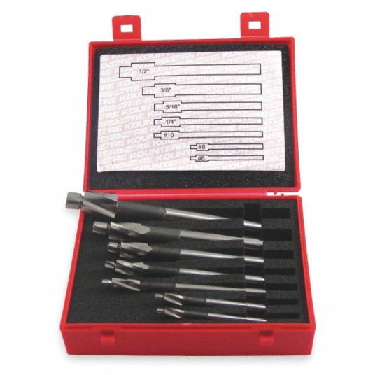 KEO Counterbore Set Std, Cobalt, 7 Pieces, 6 Min. Size, 1/2 in Max