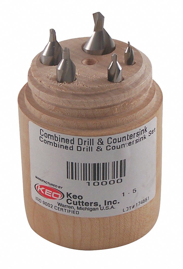 4FUA3 - Drill/Countersink Set 5 PC 60 Deg Cobalt